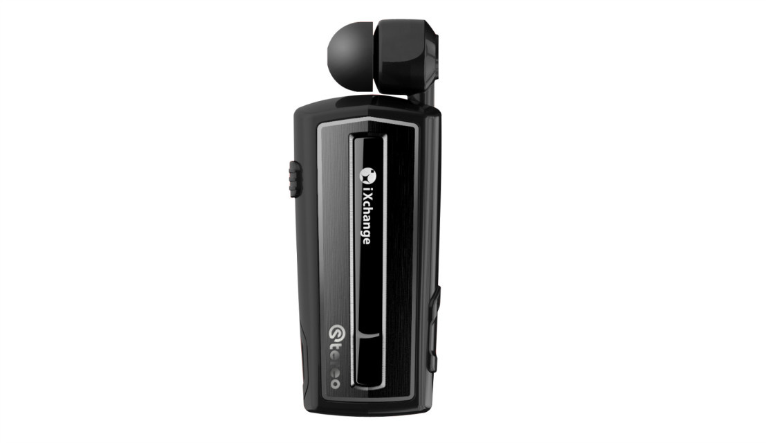Ixchange V4.0 CSR Chipset Clip Type Stereo Bluetooth Headset with Retractble Wire