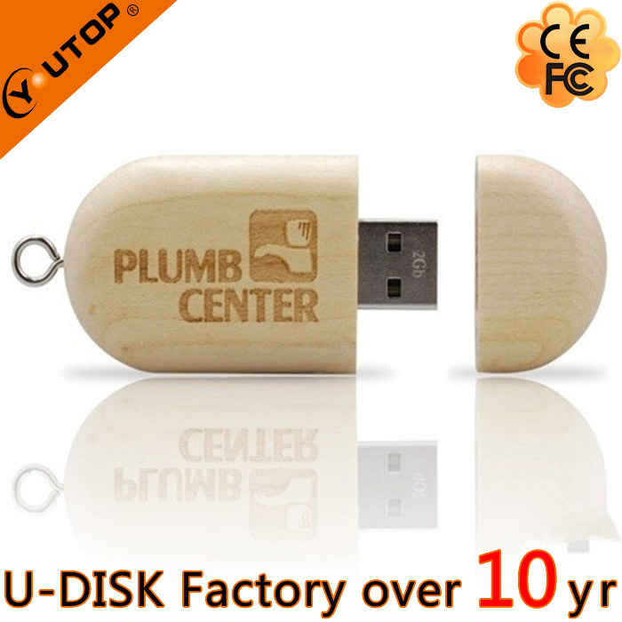 Oval Wooden USB Flash Drive