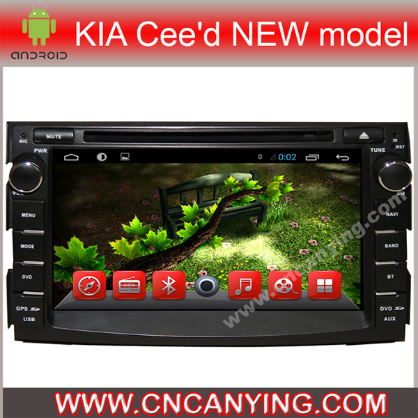 Car DVD Player for Pure Android 4.4 Car DVD Player with A9 CPU Capacitive Touch Screen GPS Bluetooth for KIA Cee'd New Model (AD-7042)