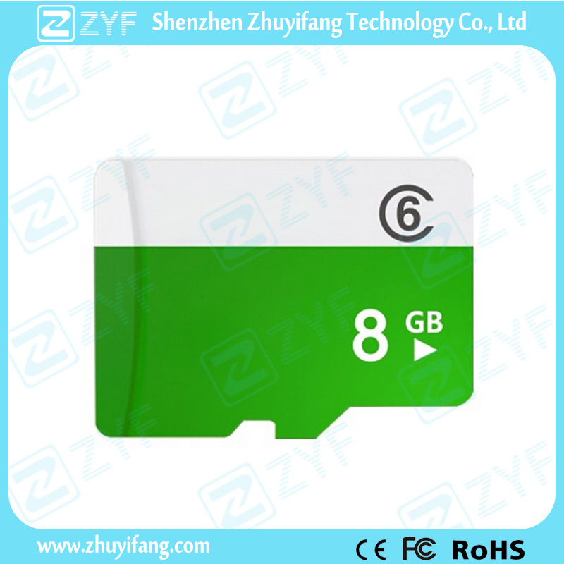 White and Green 8GB Class 6 Micro SD Memory Card (ZYF6026)