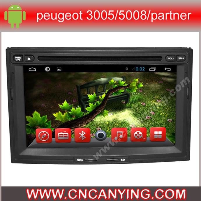 Car DVD Player for Pure Android 4.4 Car DVD Player with A9 CPU Capacitive Touch Screen GPS Bluetooth for Peugeot 3005/5008/Partner/Berlingo (AD-7053)
