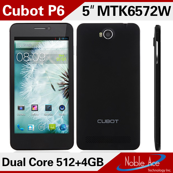 Dual SIM Card Dual Standby Mtk6572W, Dual Core, 1.3GHz Cubot P6 Mobile Phone