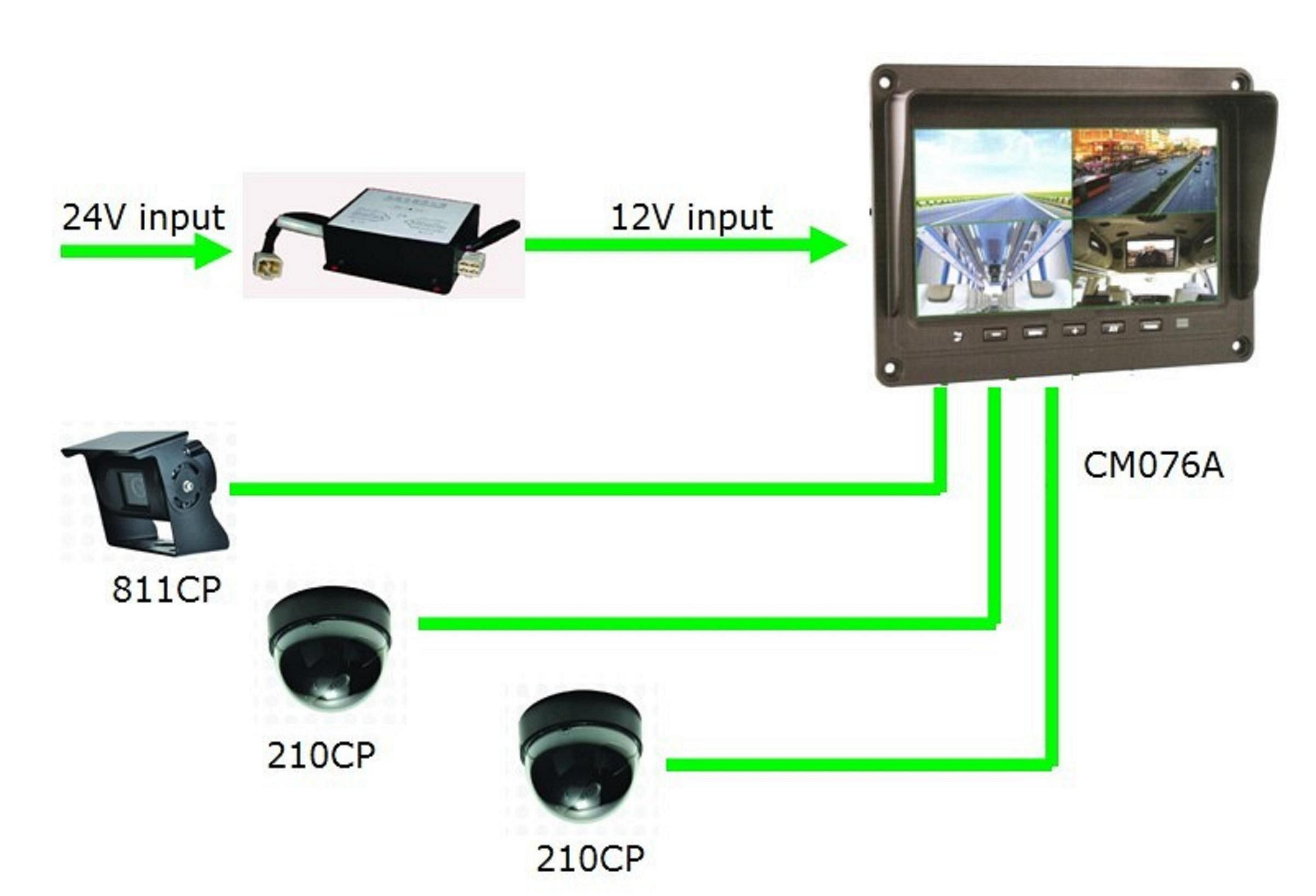 7 Inches LCD Rear View Security Camera System