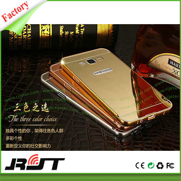 Hot Selling Metal Frame Electroplating Mirror Back Cover Cell/Mobile Phone Case for Samsung S6 Edge (RJT-0225)