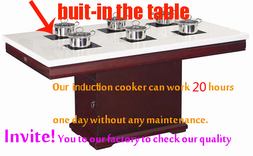 Table with Induction Cooker Hot Pot Desk