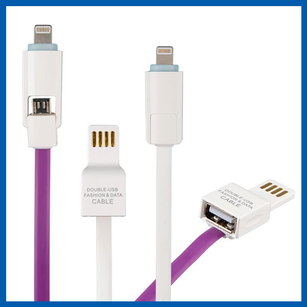 2-in-1 Lightning Micro USB Charging Cable Cord for iPhone 6