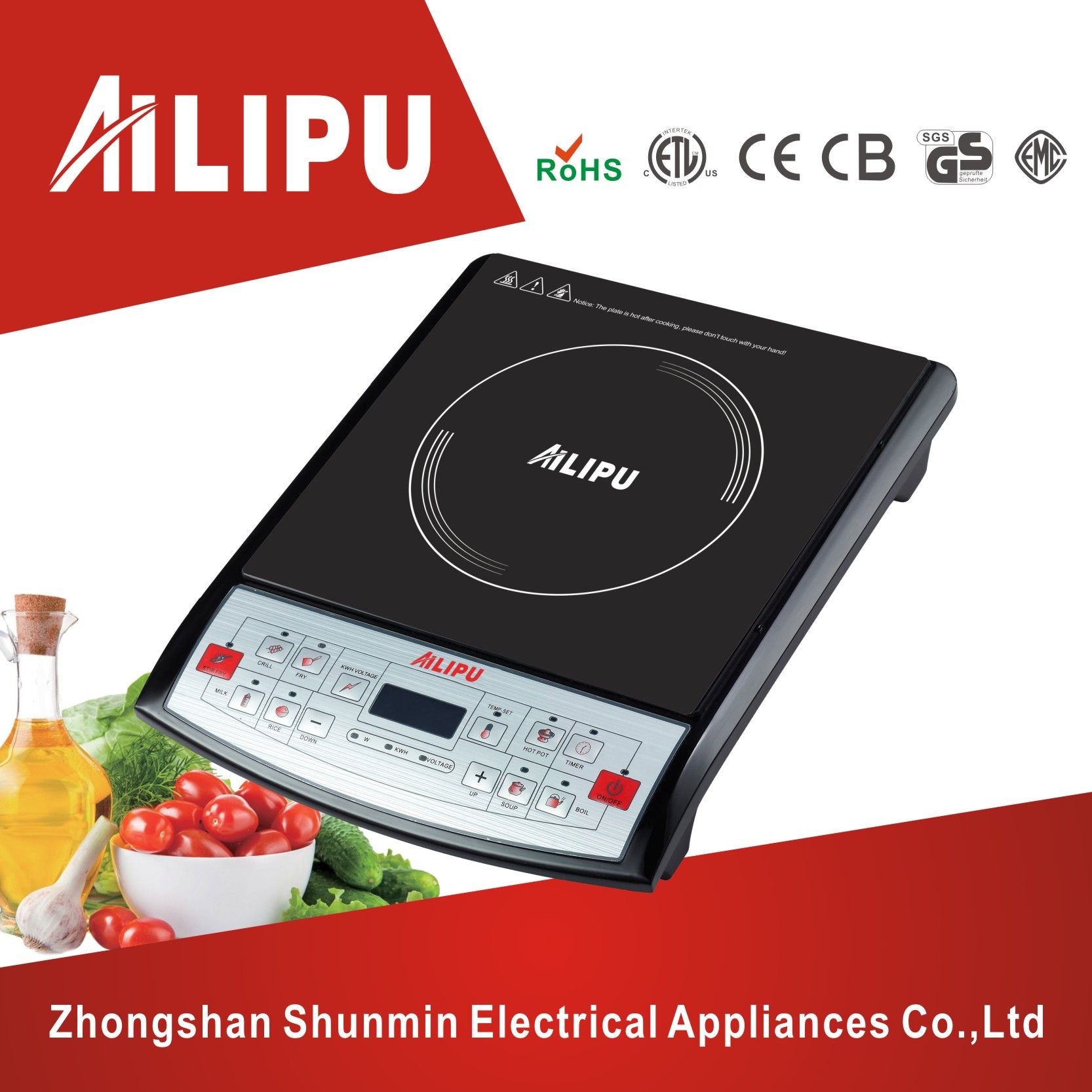 Easily Use Multi-Function Pushbutton Induction Cooker/Electric Cooktop