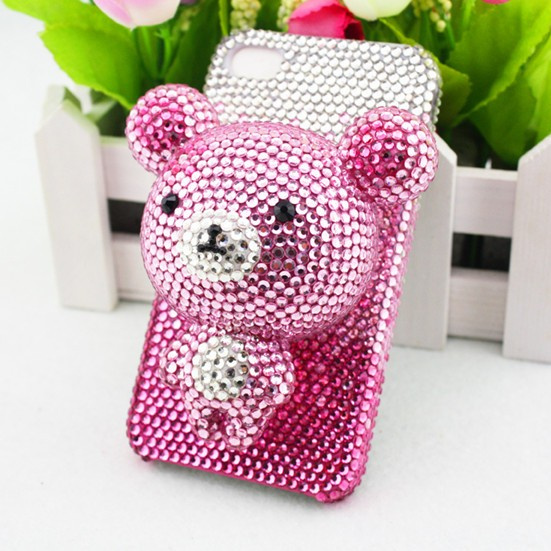 3D Rhinestone Cartoon Bear Mobile Phone Case for Samsung S6 Edge