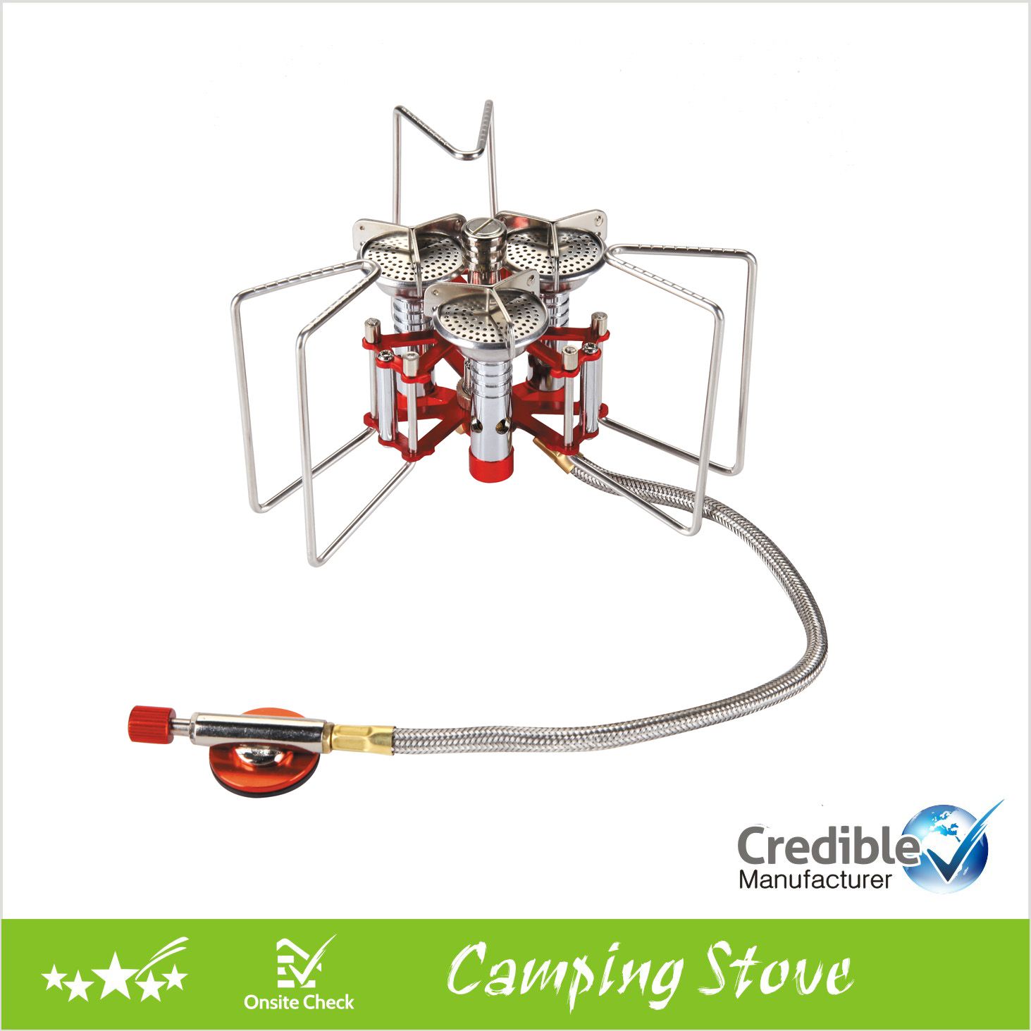 3-Burner Folding Powerful Camping Stove