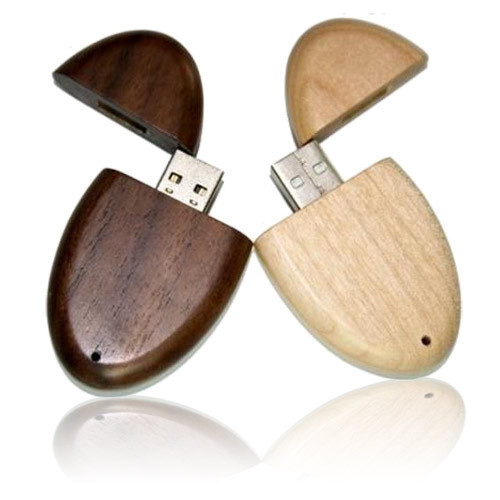 Elliptical Shape Wood USB Flash Drive