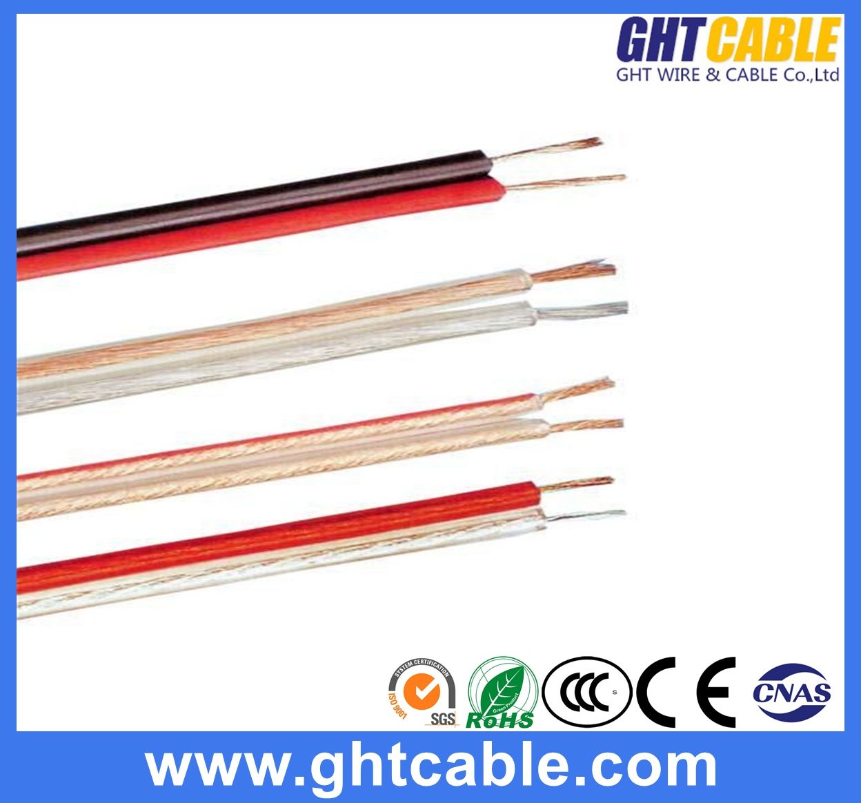 Transparent Flexible Speaker Cable for Audio