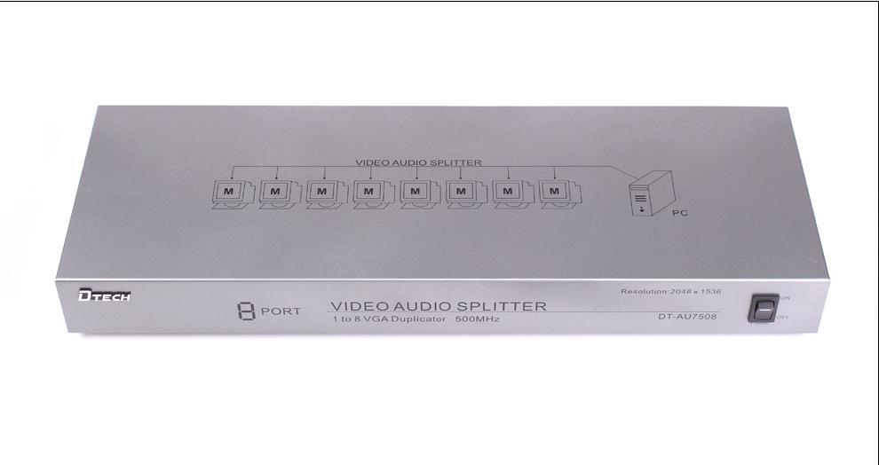 VGA Splitter 1 to 8 Ports+Audio (500MHz)