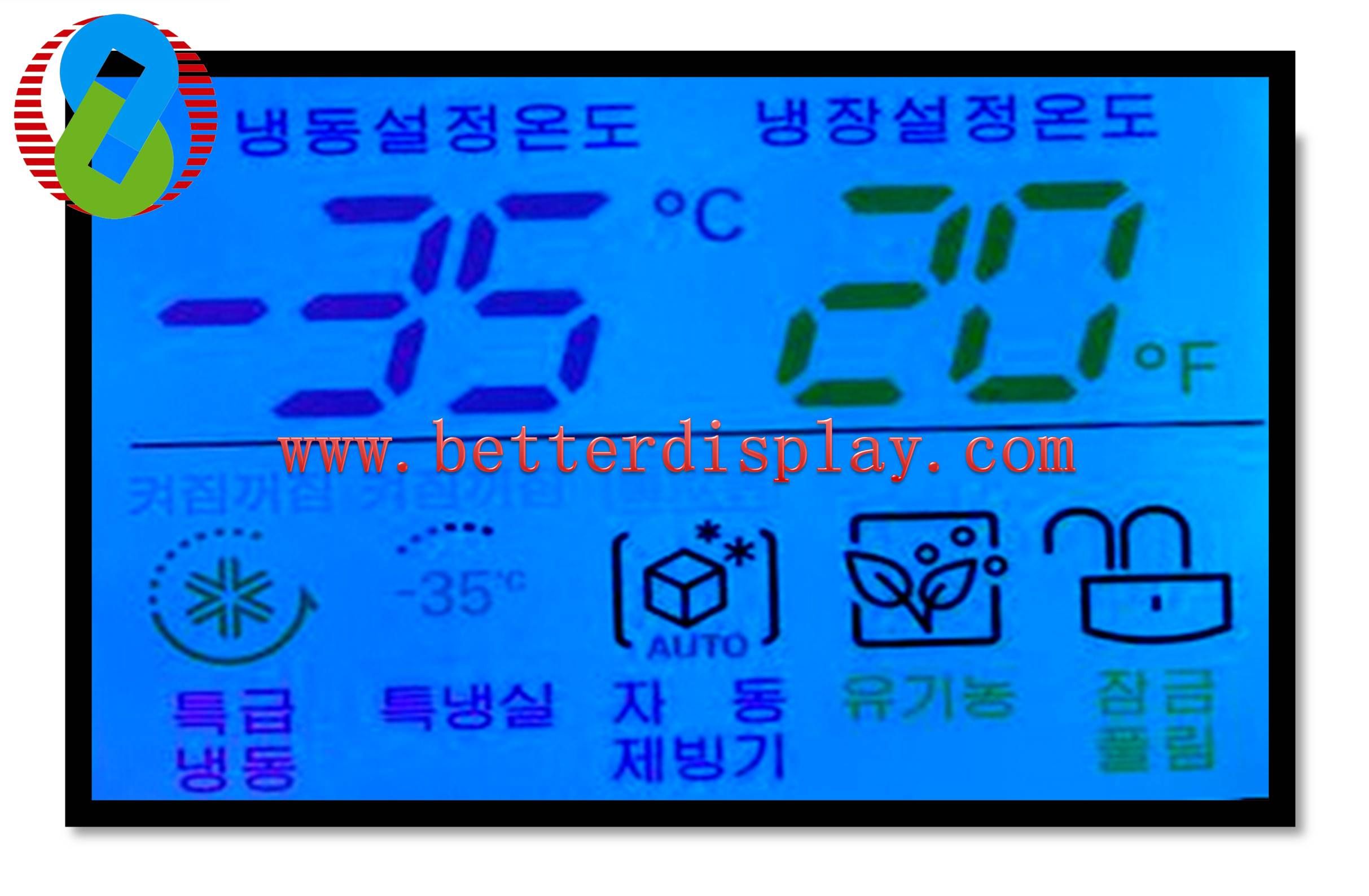 Better Stn Customized Blue Background LCD Display