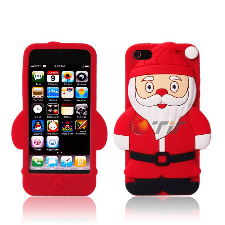 Santa Claus Silicon Mobile Phone Case for iPhone 5 (IP5-SC0004)