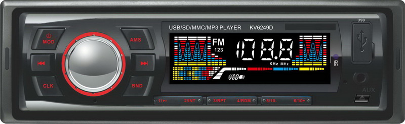 Fixed Panel Car MP3 Player with Aux in / 2RCA Audio Output