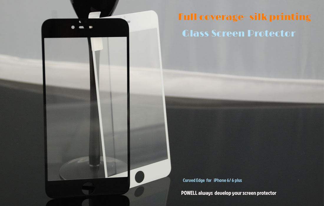 Silk Printing Edge to Edge Glass Screen Protector for iPhone 6