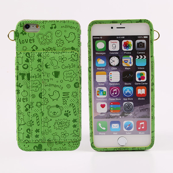 Wallet Design PU Leather Mobile Phone Flip Cover Window Case for iPhone 6plus