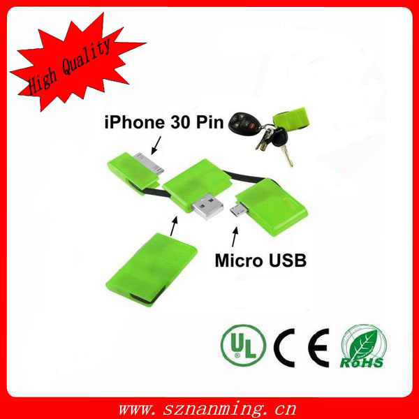 for Smartphone Keychain Shaped Creative USB Data Cable