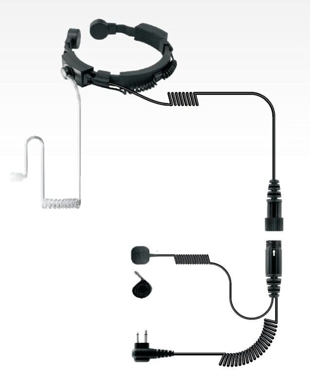 Throat Microphone with Finger Ptt for Two Way Radios