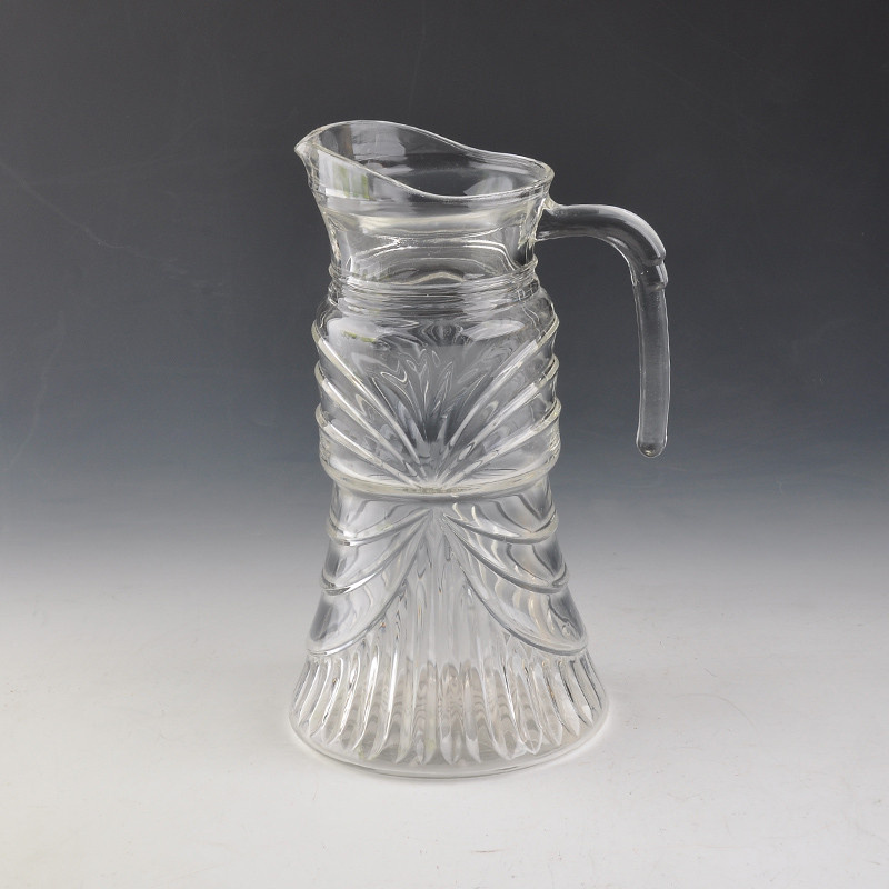 Embossed Flower Machine Press Glass Pot