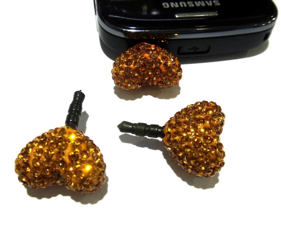 Shiny Heart Dust Proof Plug for Mobile Phone