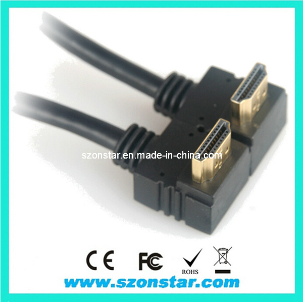 Right Angled 1.4V 3D 4k 1080P HDMI Cable