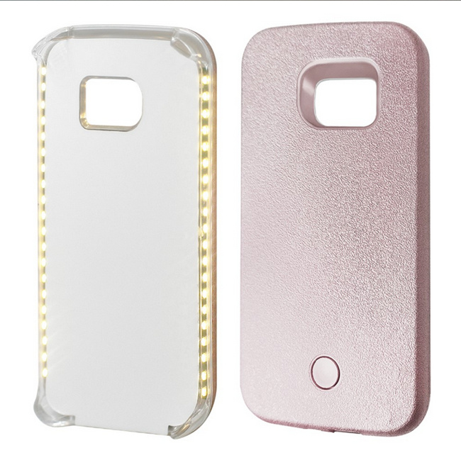 Mobile Phone Accessory Wholesale Battery Power Selfie Light up Flashing LED Phone Case for Samsung S5/S6/S7