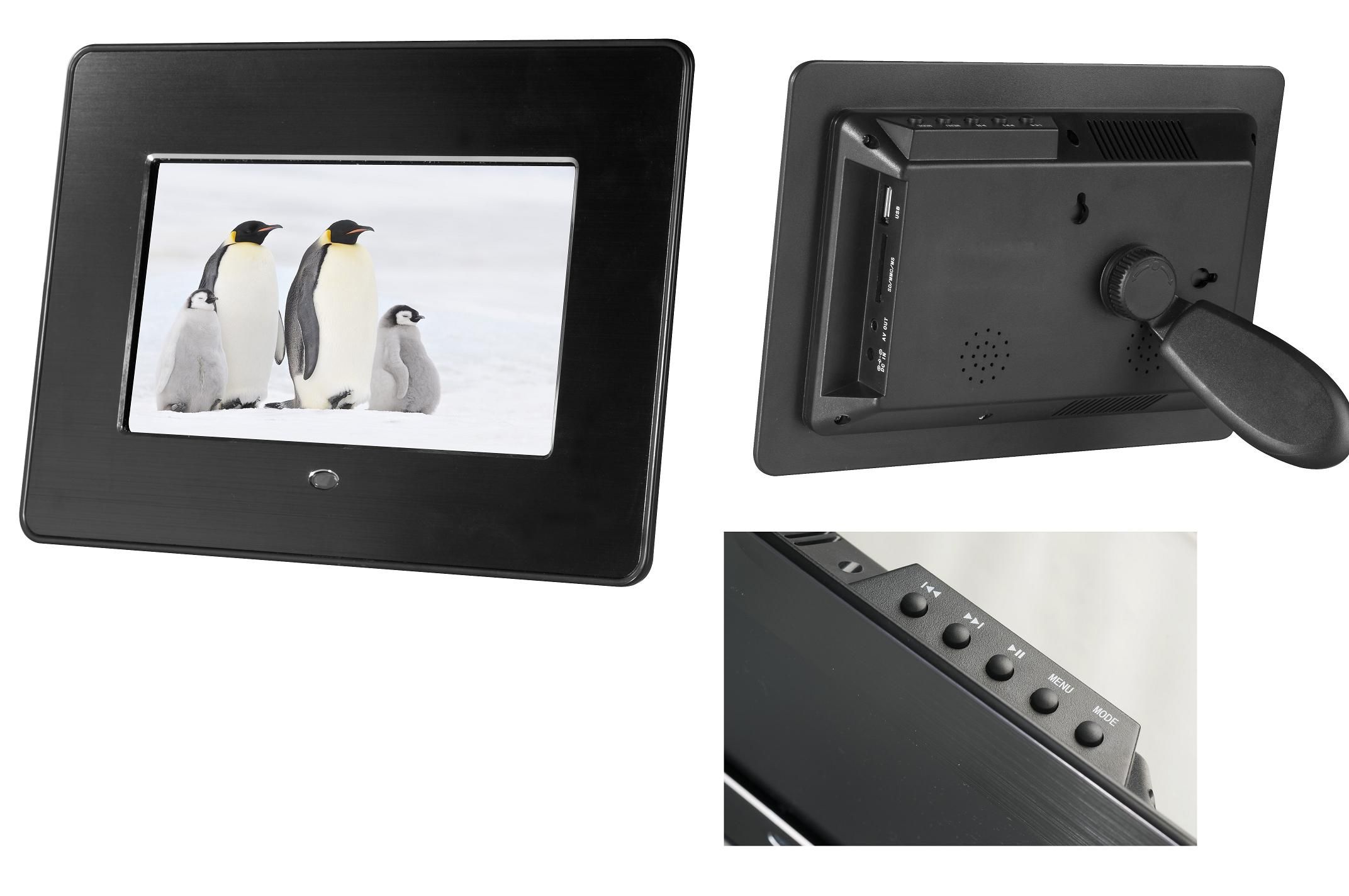 Full Function 7 Inch Digital Photo Frame Support MP3 and MP4 OEM