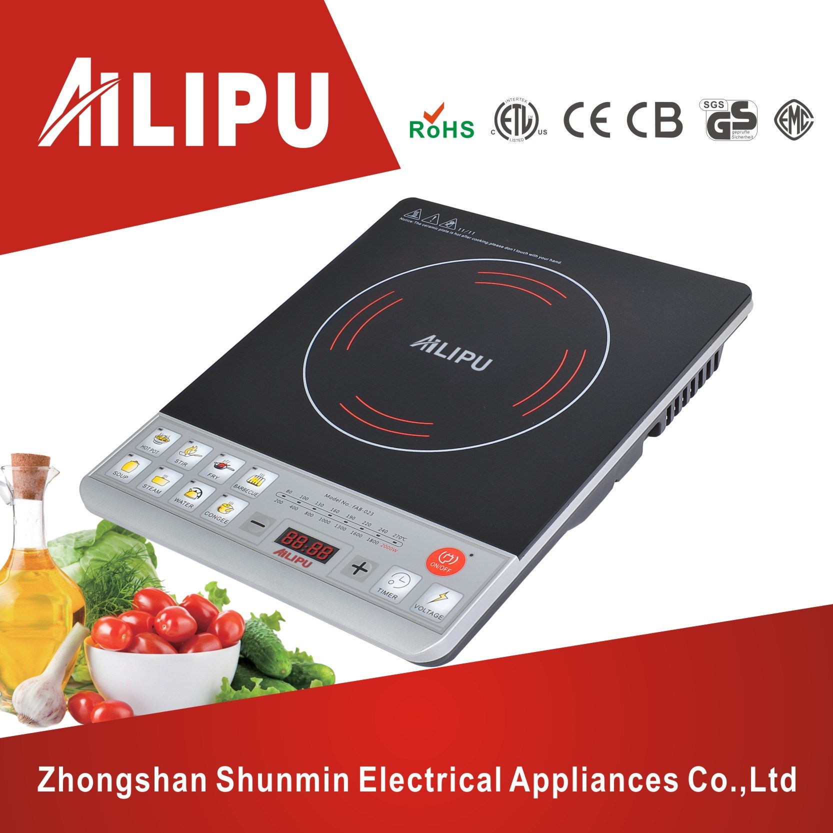 Crystal Glass Plate Catering Equipment Induction Stove/Chinese Induction Cooker