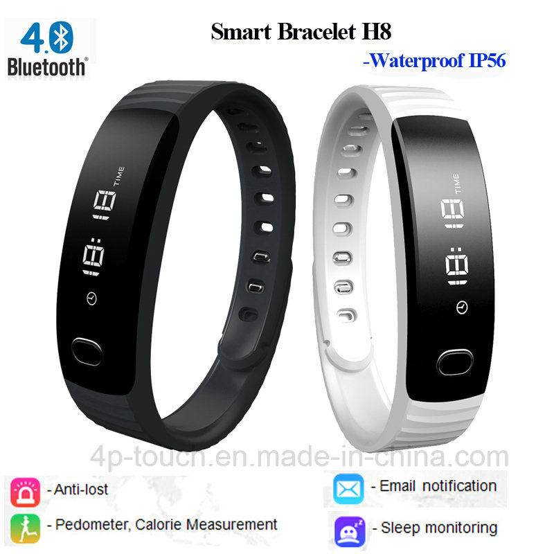 IP56 Wateproof Bluetooth Smart Bracelet with Pedometer Function (H8)