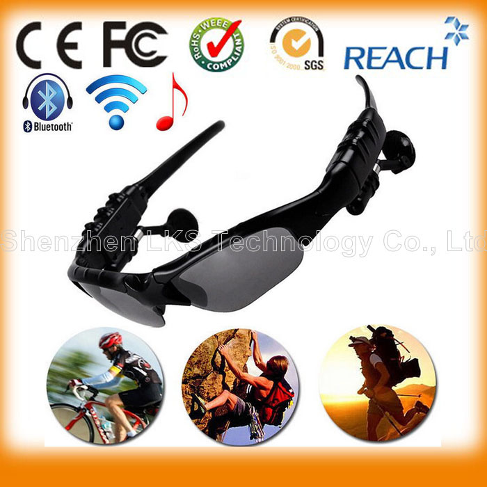 Wireless Motorcycle Glasses Bluetooth MP3 Sun Glasses Headset for Mobille Phone