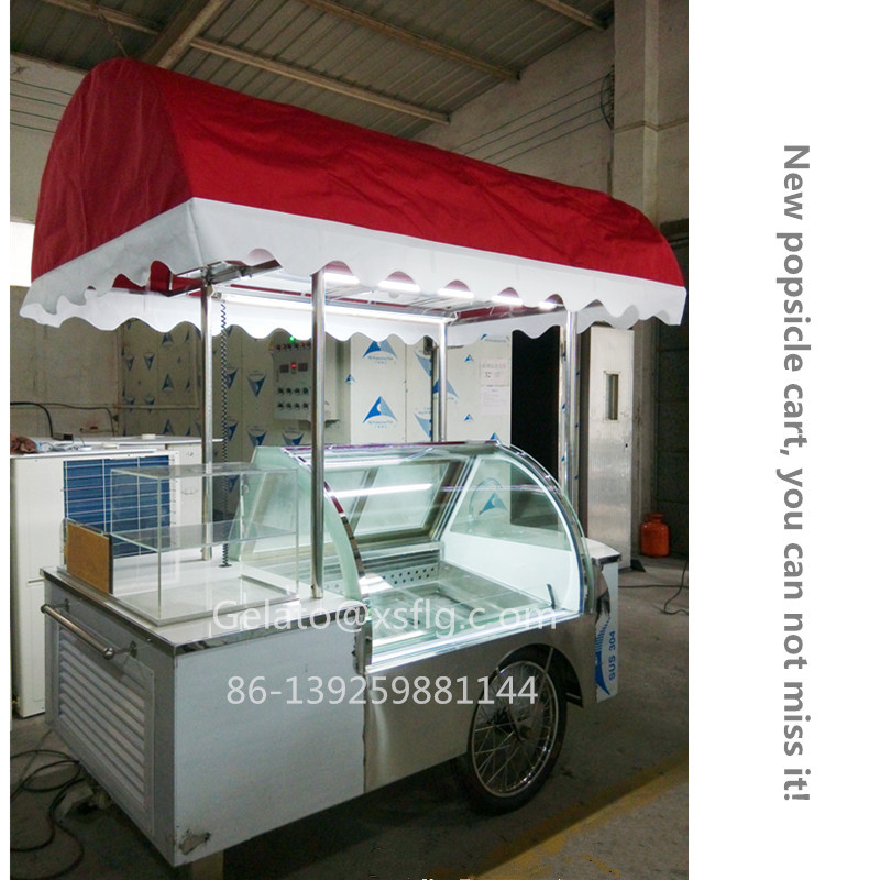 Tempered Curved Glass Italian Ice Cream Refrigerator