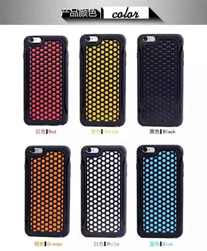 2016 Louvre Net Mesh TPU+PC Hybrid Case Cover for iPhone 6 6s TPU Back Cover