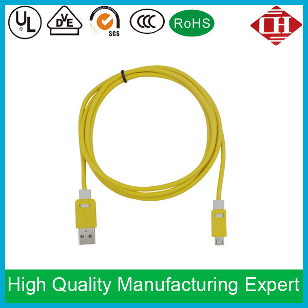 Hot Sale Yellow Color Micro USB Cable for Mobile Phone