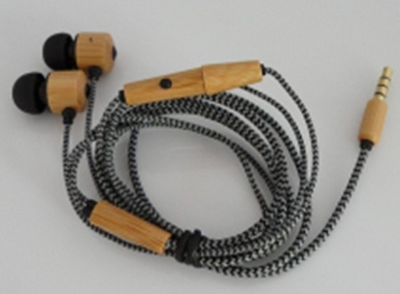 Bamboo MP3 Stereo Earset Earphone