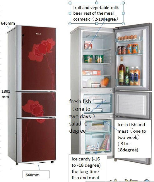 Three Door 219 Refrigerator