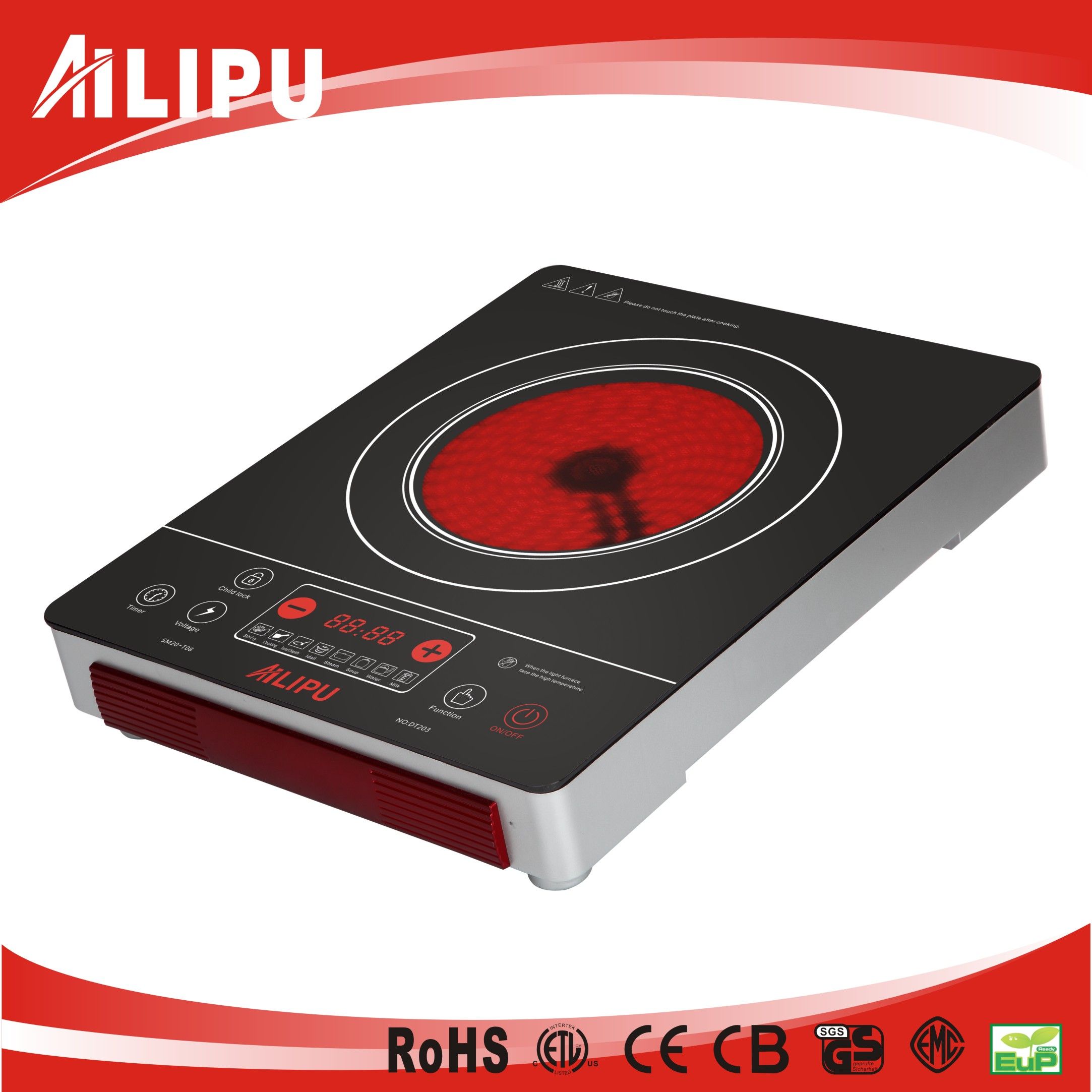 CE Certificate and Double Ring Touching Screen Infrared Cooker/Electric Ceramic Cooker