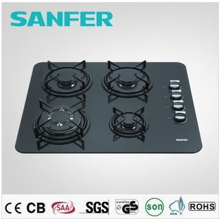 60cm 4 Burners Built-in Glass Top Super Flame Gas Burner