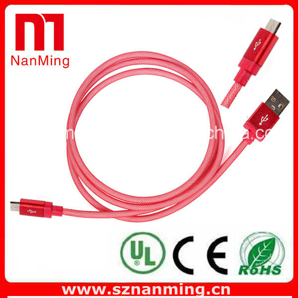 Fabric Braided Fishing Net Durable Wire Micro USB Data Sync Cable