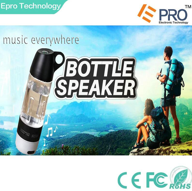 2016 New Music Outdoor Bottle Bluetooth Speaker with Compass, TF Card, FM Radio Support