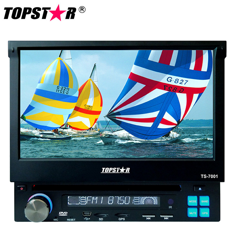 One DIN 7 Inch Retractable Screen Car DVD Player