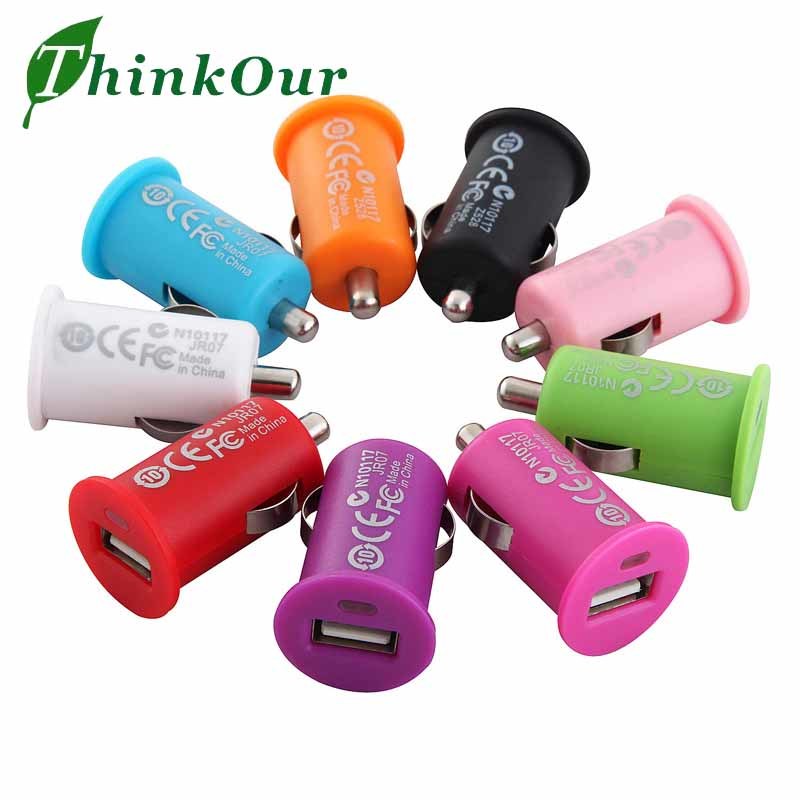 Colorful Car USB Charger for Mobile Phone, iPad