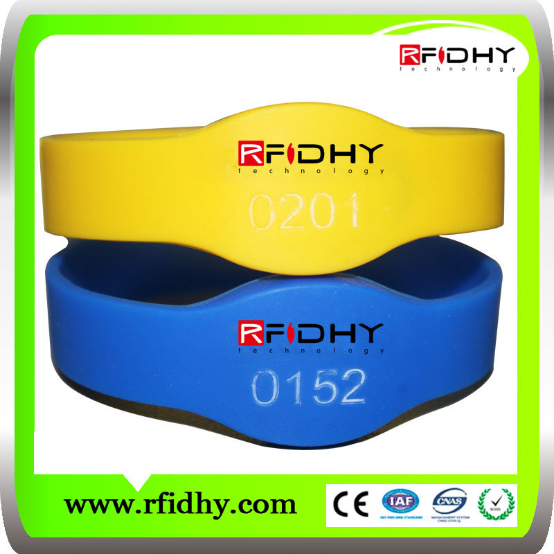 Waterproof Smart 13.56 MHz Silicone RFID Bracelet & Wristband
