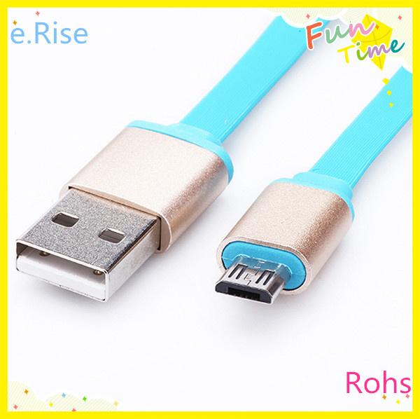 Delicate Aluminum Casing Flat Micro USB Cable (ERA-23)
