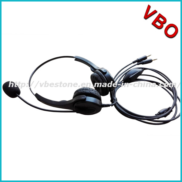 3.5mm Jack Binaural Call Center Wired Headset