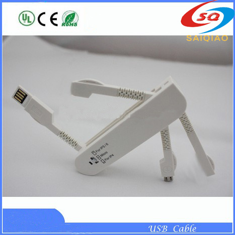 Multifunctional Swiss Army Knife Style 3 in 1 USB Cable