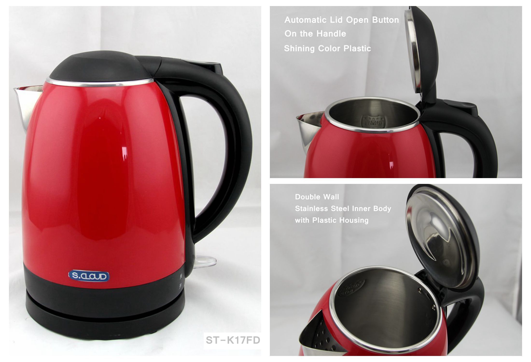 St-K17fd CB Approvel Double Wall Electrical Kettle
