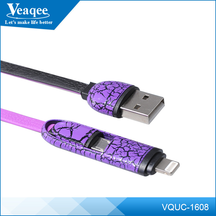 Veaqee Wholesale Colorful 2 in 1 USB Data Cables Factory