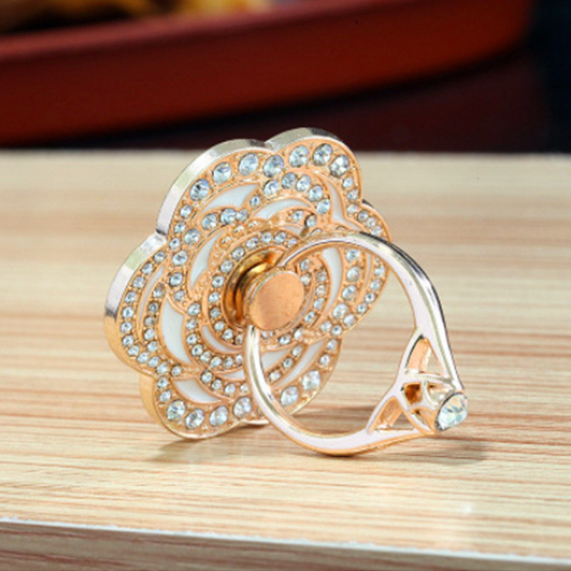 Flower Shape Crystal Mobile Phone Stent Ring Holder