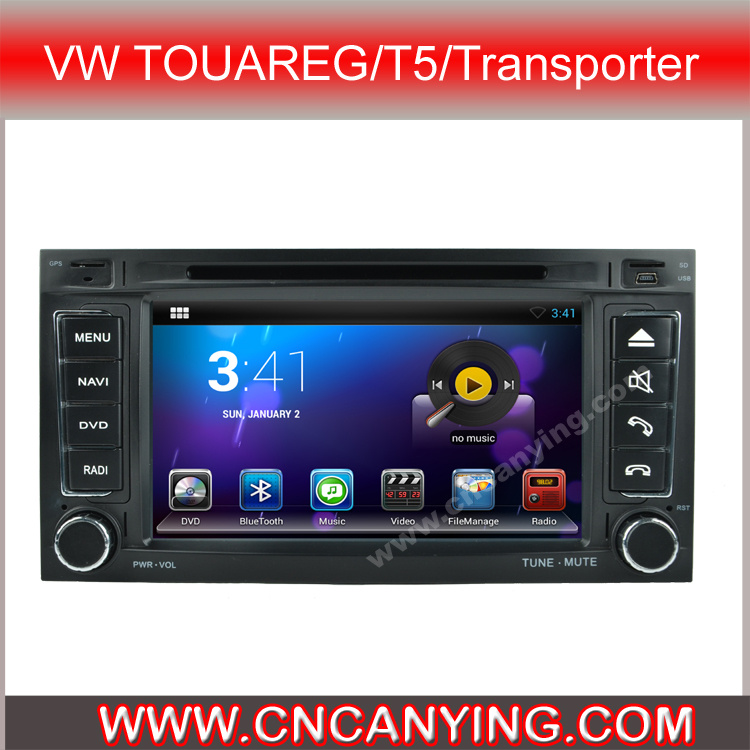 Car DVD Player for Pure Android 4.4 Car DVD Player with A9 CPU Capacitive Touch Screen GPS Bluetooth for VW Touareg/T5/Transporter (AD-7402)